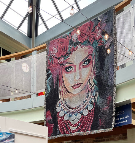WOVEN BLANKET / WALL HANGING 'Fierce Foreigner' by Marta Hutt