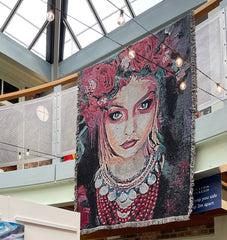 WOVEN BLANKET / WALL HANGING 'Fierce Foreigner' by Marta Hutt