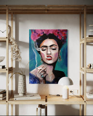'Smoking Frida' CANVAS print by Marta Hutt