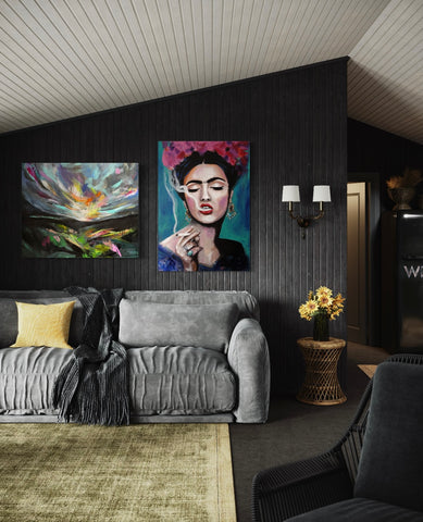 'Smoking Frida' CANVAS print by Marta Hutt