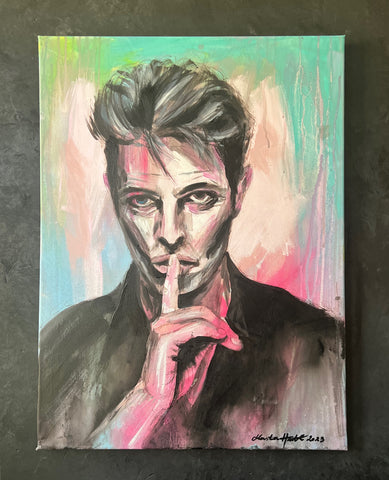 ORIGINAL PAINTING 'Bowie' ART PRINTS by Marta Hutt