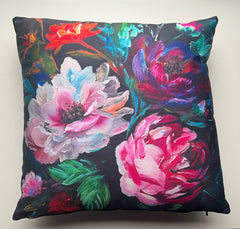 Double-sided Flowers & Eye CUSHION by Marta Hutt