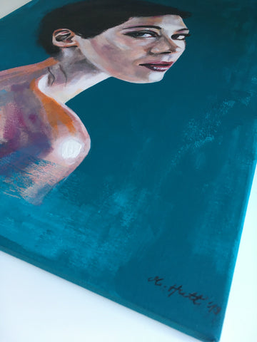 'I saw you looking' ORIGINAL PAINTING by Marta Hutt