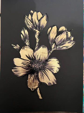 ‘Magnolia' Custom gold leaf PAINTING by Marta Hutt