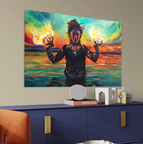 'We are drowning while the world is on fire' ORIGINAL PAINTING by Marta Hutt