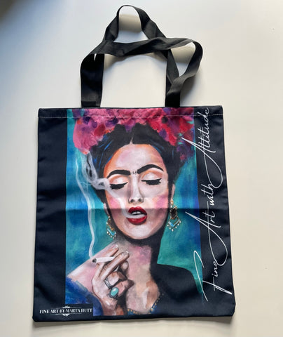 'Smoking Frida' TOTE BAG by Marta Hutt