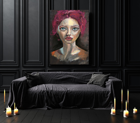 'Red Head' CANVAS by Marta Hutt