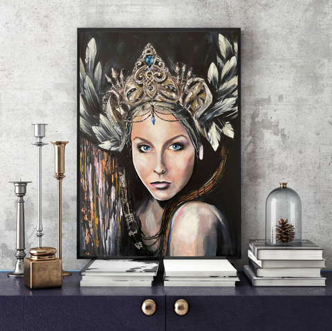 'Sapphire Goddess' ART PRINTS by Marta Hutt