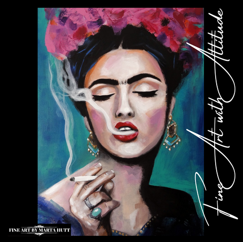 'Smoking Frida' TOTE BAG by Marta Hutt