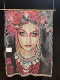 WOVEN BLANKET / WALL HANGING 'Fierce Foreigner' by Marta Hutt