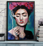 'Smoking Frida' ART PRINTS by Marta Hutt