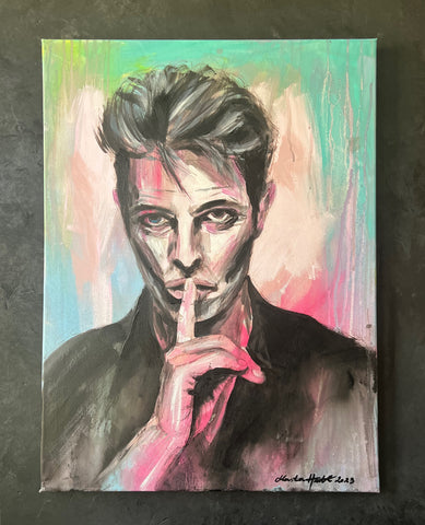 ORIGINAL PAINTING 'Bowie' ART PRINTS  by Marta Hutt
