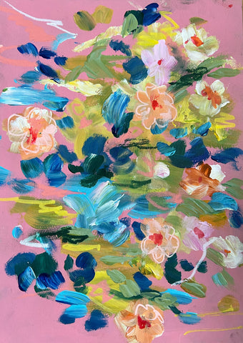 'Pink Abstract Meadow' art by Marta Hutt