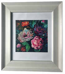 'Heritage Flowers' FRAMED ART PRINT by Marta Hutt (37 x 48 cm white frame)