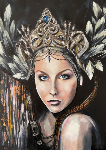 'Sapphire Goddess' ART PRINTS by Marta Hutt