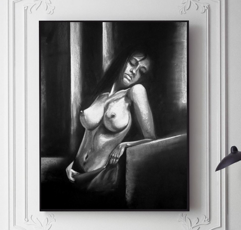 'Cuban Girl' (in black & white) ART PRINTS by Marta Hutt