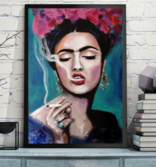 'Smoking Frida' ART PRINTS by Marta Hutt